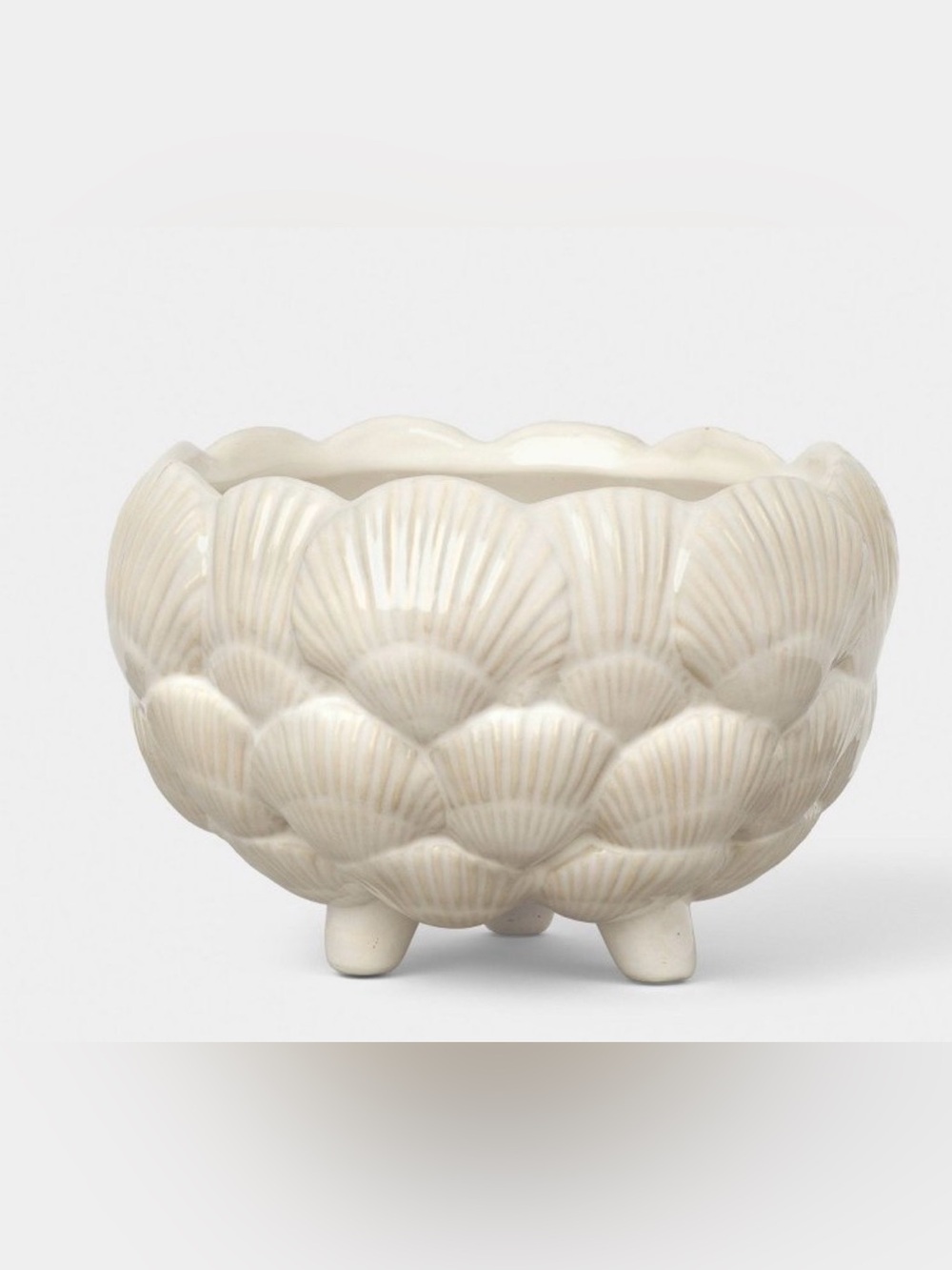 6” Ceramic Outdoor Clam Shell Planter Ivory Threshold™ designed w/ Studio McGee